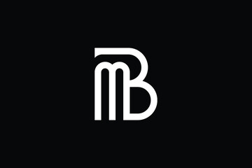 BM logo letter design on luxury background. MB logo monogram initials letter concept. BM icon logo design. MB elegant and Professional letter icon design on black background. M B BM MB