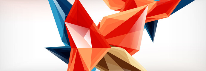 Vector 3d triangles and pyramids abstract background for business or technology presentations, internet posters or web brochure covers