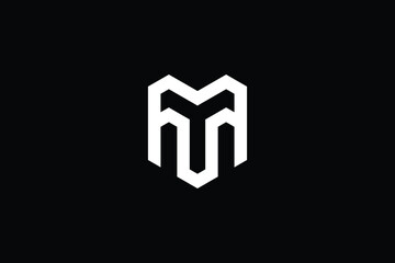 MT logo letter design on luxury background. TM logo monogram initials letter concept. MT icon logo design. TM elegant and Professional letter icon design on black background. M T TM MT - obrazy, fototapety, plakaty