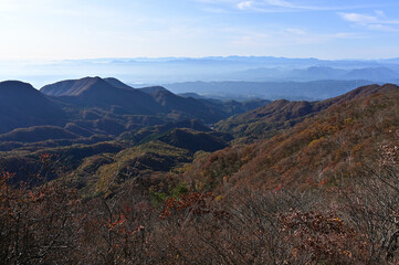 紅葉シーズンの榛名山（掃部ヶ岳）の登山
