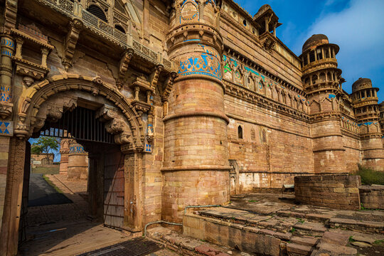 King Man Singh Palace in Gwalior fort, Gwalior, Madhya Pradesh, India