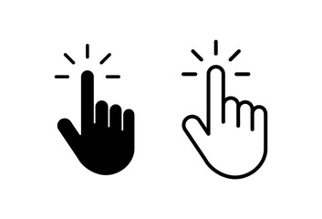 Fototapeta premium Hand cursor icon set. cursor icon vector. hand cursor icon click