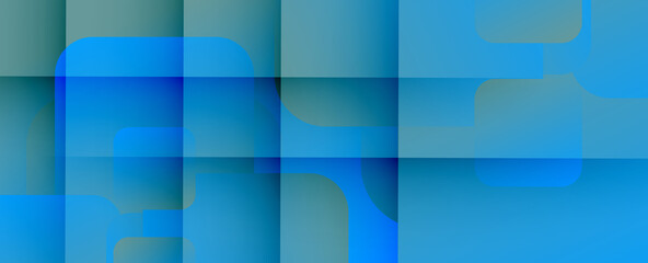 Square shapes composition geometric abstract background. 3D shadow effects and fluid gradients. Modern overlapping forms