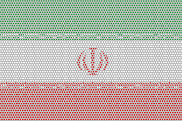 3D Flag of Iran on metal