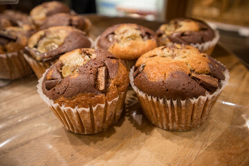 Japanese chocolate muffins in the  bakery