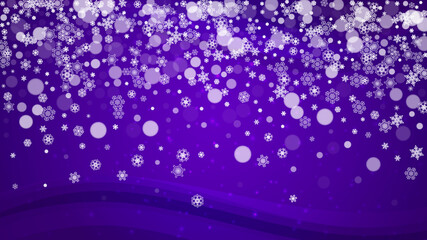 Xmas theme sales with ultra violet snowflakes. New Year backdrop. Snow frame for flyer, gift card, party invite, retail offer and ad. Christmas trendy background. Holiday snowy banner for xmas theme