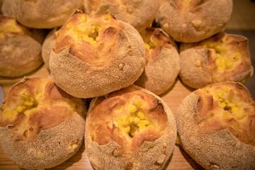 Japanese corn bread in Osaka 