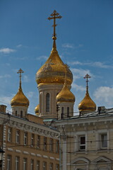 Fototapeta na wymiar Domes of the Church of St. John Chrysostom, Moscow.