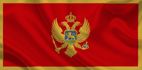 3D Flag of Montenegro on fabric