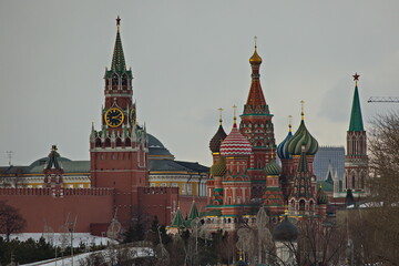 View of the Moscow Kremlin from the Ustinsky Bridge.
