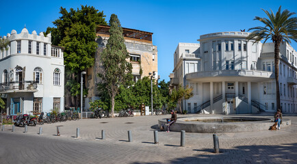 Bialik Square in Tel Aviv, Israel. 