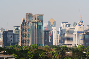 Fototapeta premium Modern buildings, business district in Bangkok city, Thailand