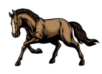 brown horse in hand drawn style