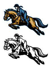 Fototapeta na wymiar running equestrian horse mascot