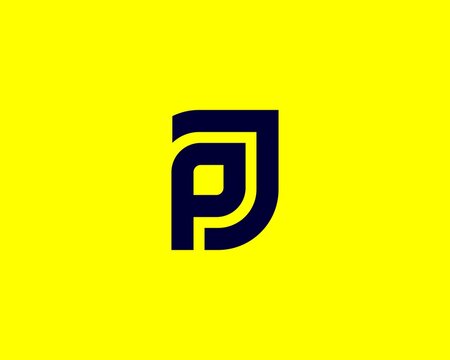 PJ JP letter logo design vector template
