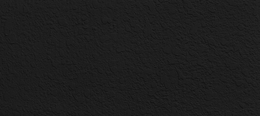 Panorama of Rough black cement wall texture and background seamless