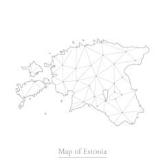 Vector map of Estonia with trendy triangles design polygonal abstract. Vector illustration eps 10.