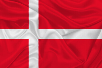 Fototapeta premium 3D Flag of Denmark on fabric