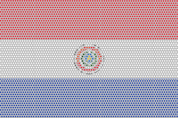 3D Flag of Paraguay on metal