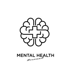 Mental health logo icon design with puzzle