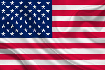 Obraz premium 3D Flag of United States of America on fabric