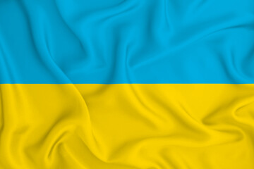 3D Flag of Ukraine on fabric