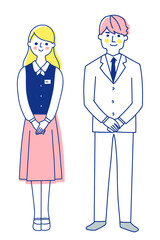 ビジネスマン　男女　全身