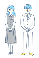 ビジネスマン　男女　全身