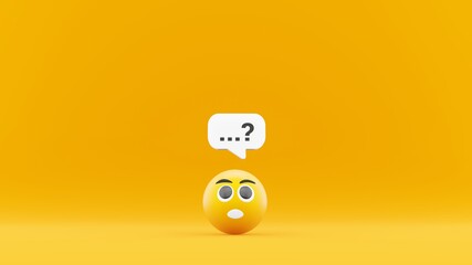 Emoticons question. 3D Illustration funny character