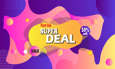 illustration background wallpaper banner full of cheerful colors super deal