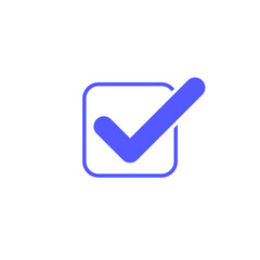 check mark icon in blue color
