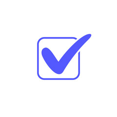 check mark icon in blue color
