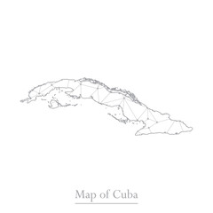 Vector map of Cuba with trendy triangles design polygonal abstract. Vector illustration eps 10