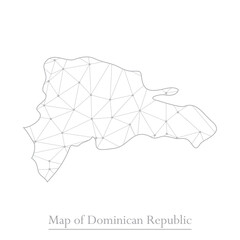 Vector map of Dominican Republic with trendy triangles design polygonal abstract. Vector illustration eps 10