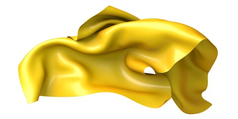 Flying golden silk fabric. Design element