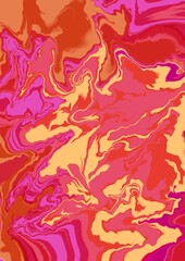 Abstract trendy bright illustration, in colorful fluid art style. Suitable for cover, invitation, banner, wall art decor, brochure, poster, postcard, flyer, textile, background.