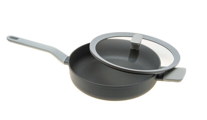 frying pan with lid isolated