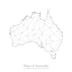 Vector map of Australia with trendy triangles design polygonal abstract. Vector illustration eps 10