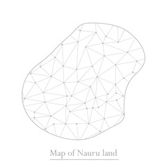 Vector map of Nauru land with trendy triangles design polygonal abstract. Vector illustration eps 10