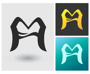 M or MS logo vector design ideal for swimming pool or waterpark logo