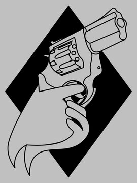 recommend clip art: outline two hands holding revolver