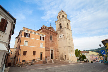 Fototapeta na wymiar Front View Cathedral in Sirolo, Ancona - Italy (Church of San Nicolo di Bari)
