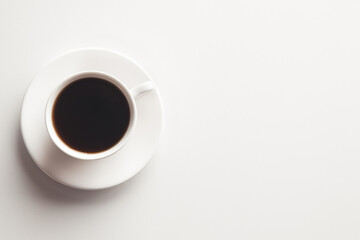 espresso coffee on a white background in a white cup. Isolated.