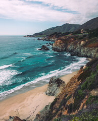 Pacific coastline, view from Highway number 1, California