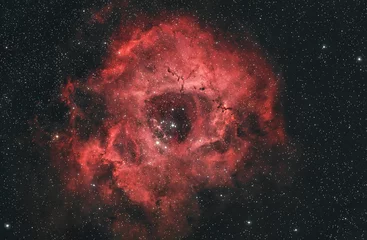 No drill light filtering roller blinds Universe rosette nebula in the deep sky at night