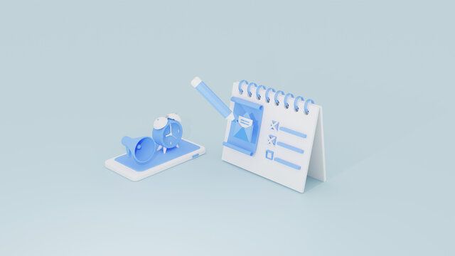 Email marketing campaign to-do list for organizer plan schedule concept
