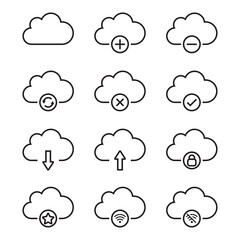 Cloud storage icon set