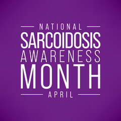 Sarcoidosis awareness month observed each year during April. it is a rare condition that causes small patches of red and swollen tissue, called granulomas, to develop in the organs of the body.