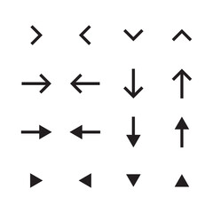 Simple arrows icon set on white background