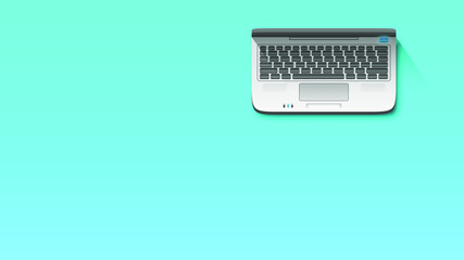 Abstract Blue Background WIth Notebook Laptop Shadow Vector Design Style